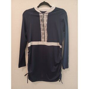 Fullsand Swim Top Cover Up Dress Womens Sz XL Blue UPF 50+ Sun Protection